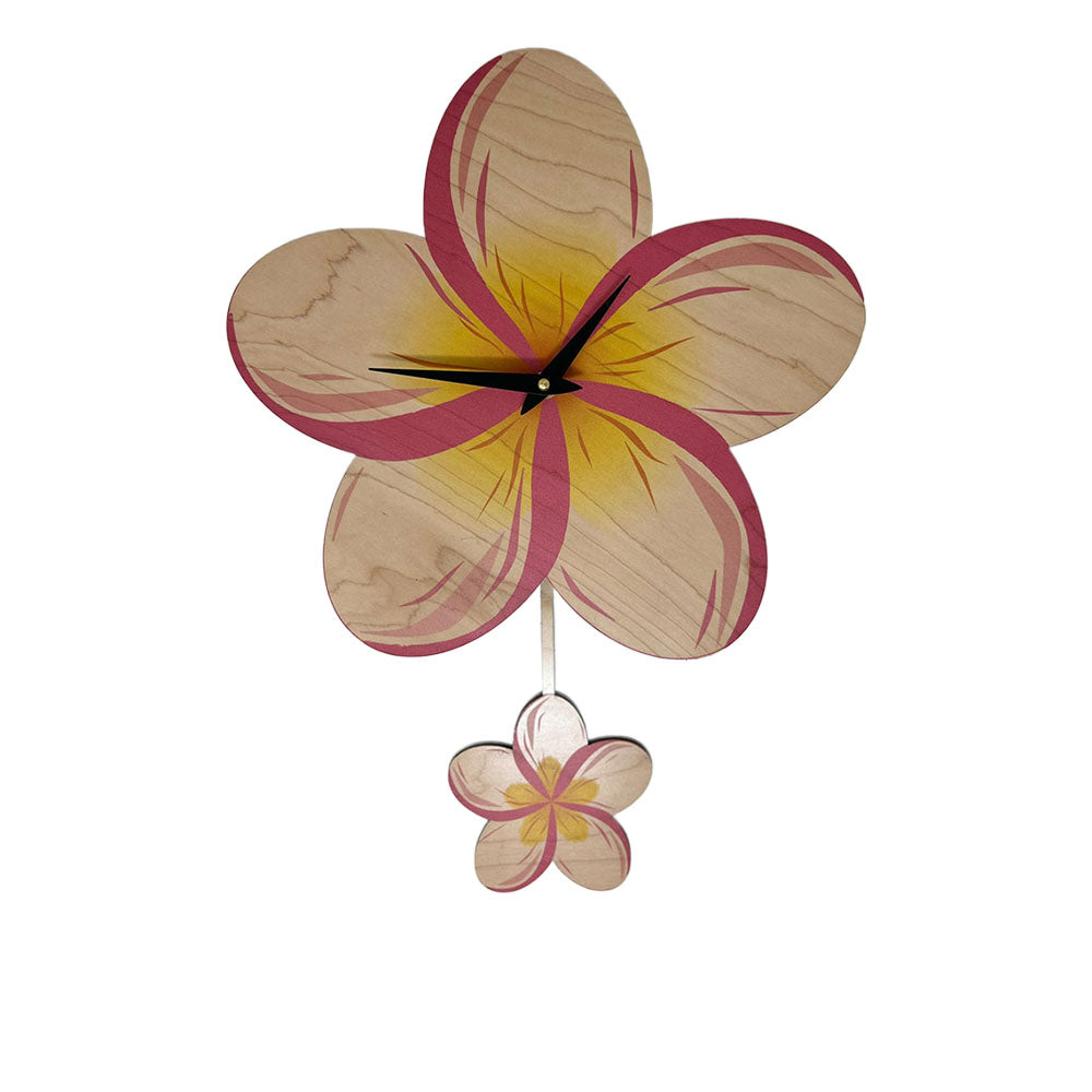 Plumeria Garden Pendulum Clock | CocoNene Hawaii