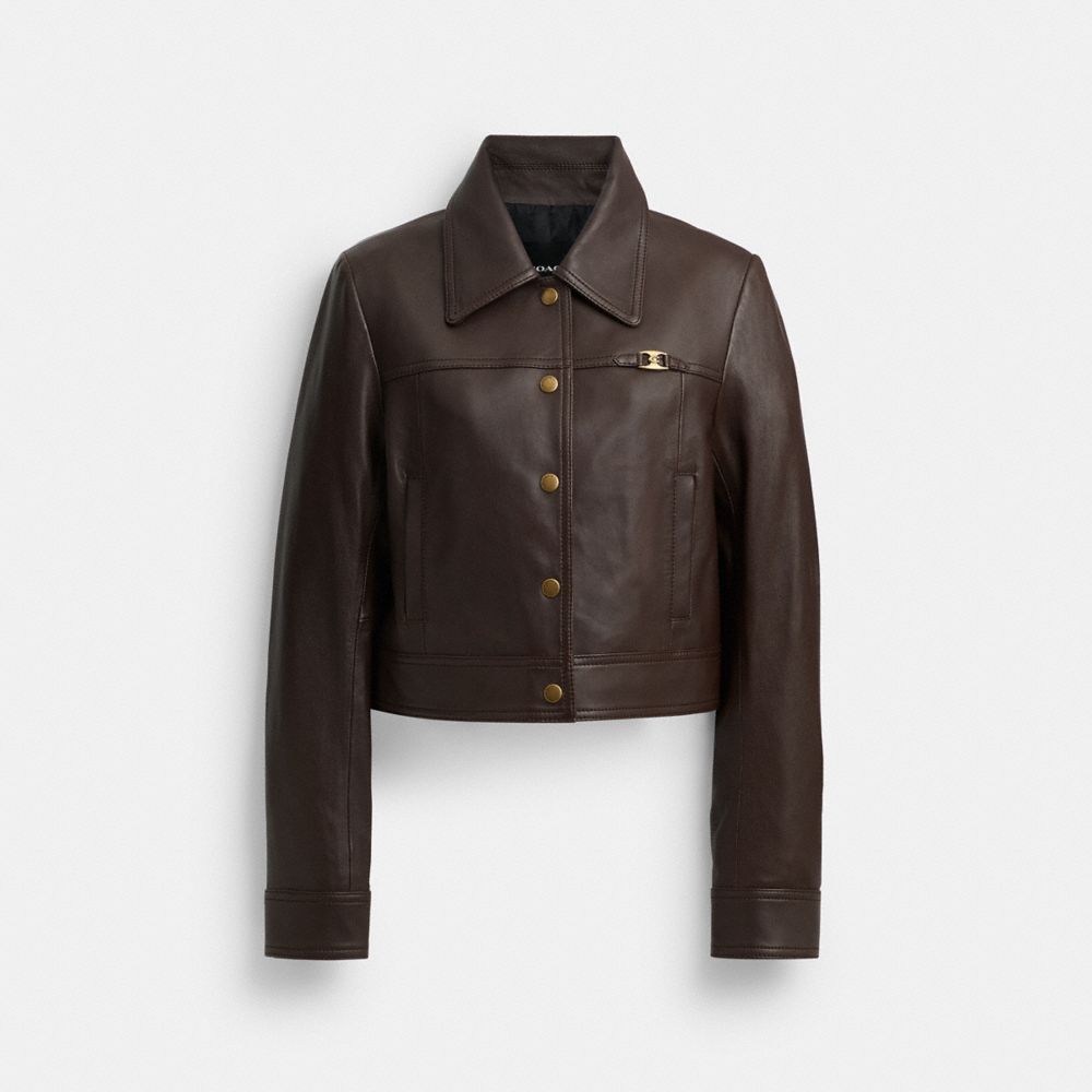 COACH® | Heritage C Snap Front Shrunken Jacket