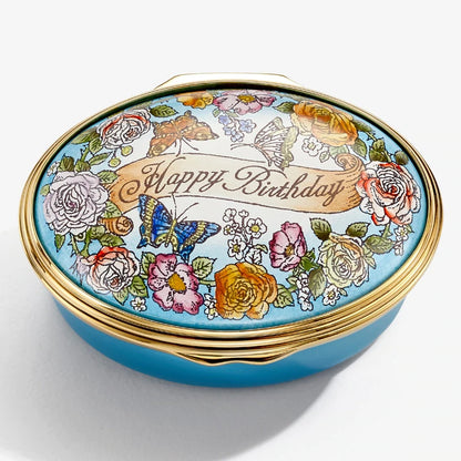 Halcyon Days Enamel Box - Happy Birthday – Coast 2 Coast Collection