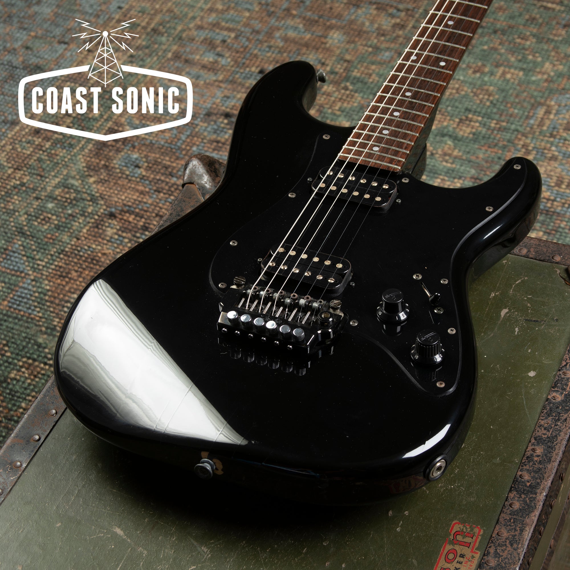 1985 Fender Boxer Series Stratocaster ST-555 All Black Made in Japan