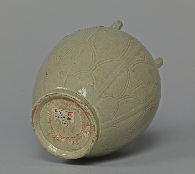 中国古代 土器刻線文壷水甕CR8531