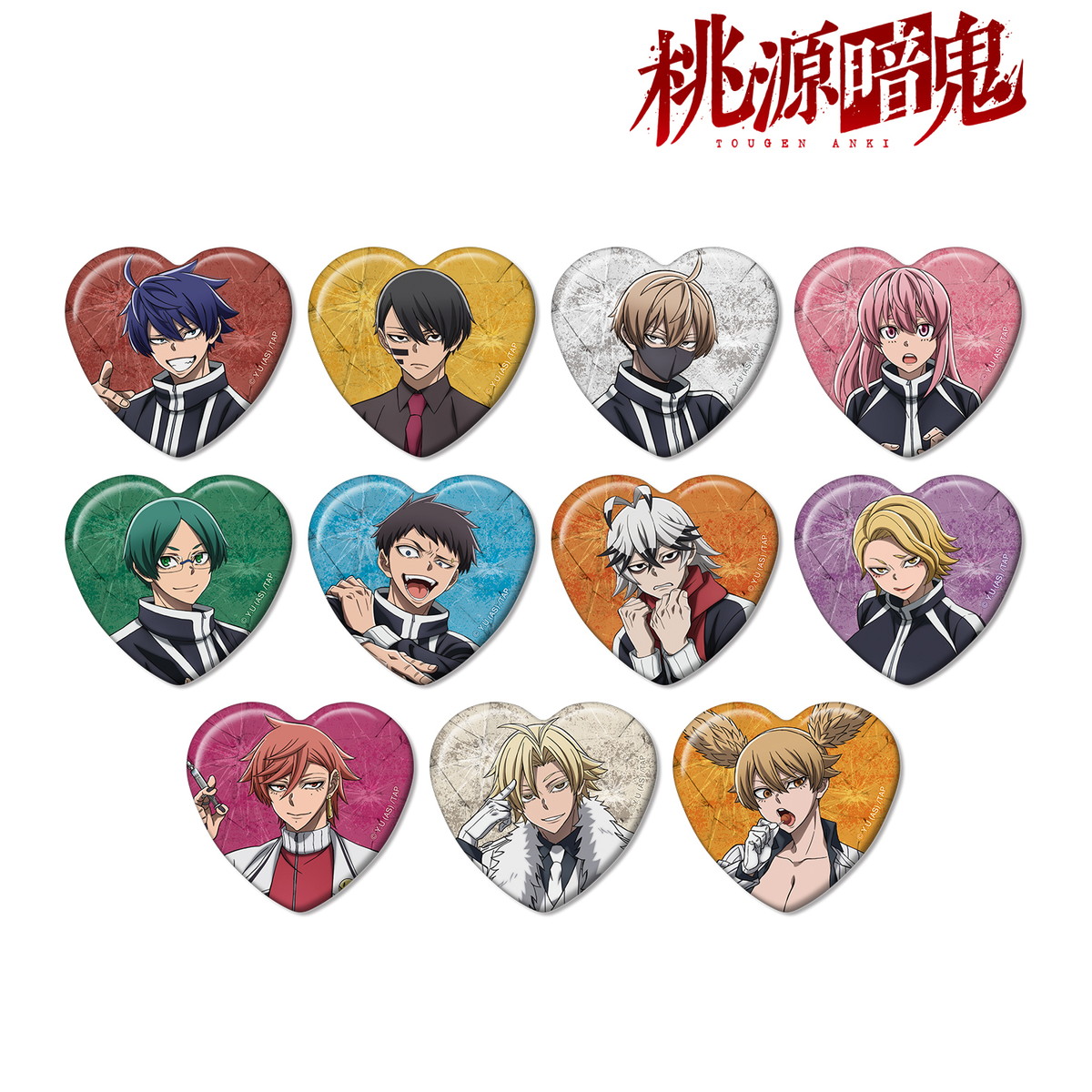 桃源暗鬼 花魁坂京夜 缶バッジ 書店 TVアニメ「桃源暗鬼」第1弾 3way缶