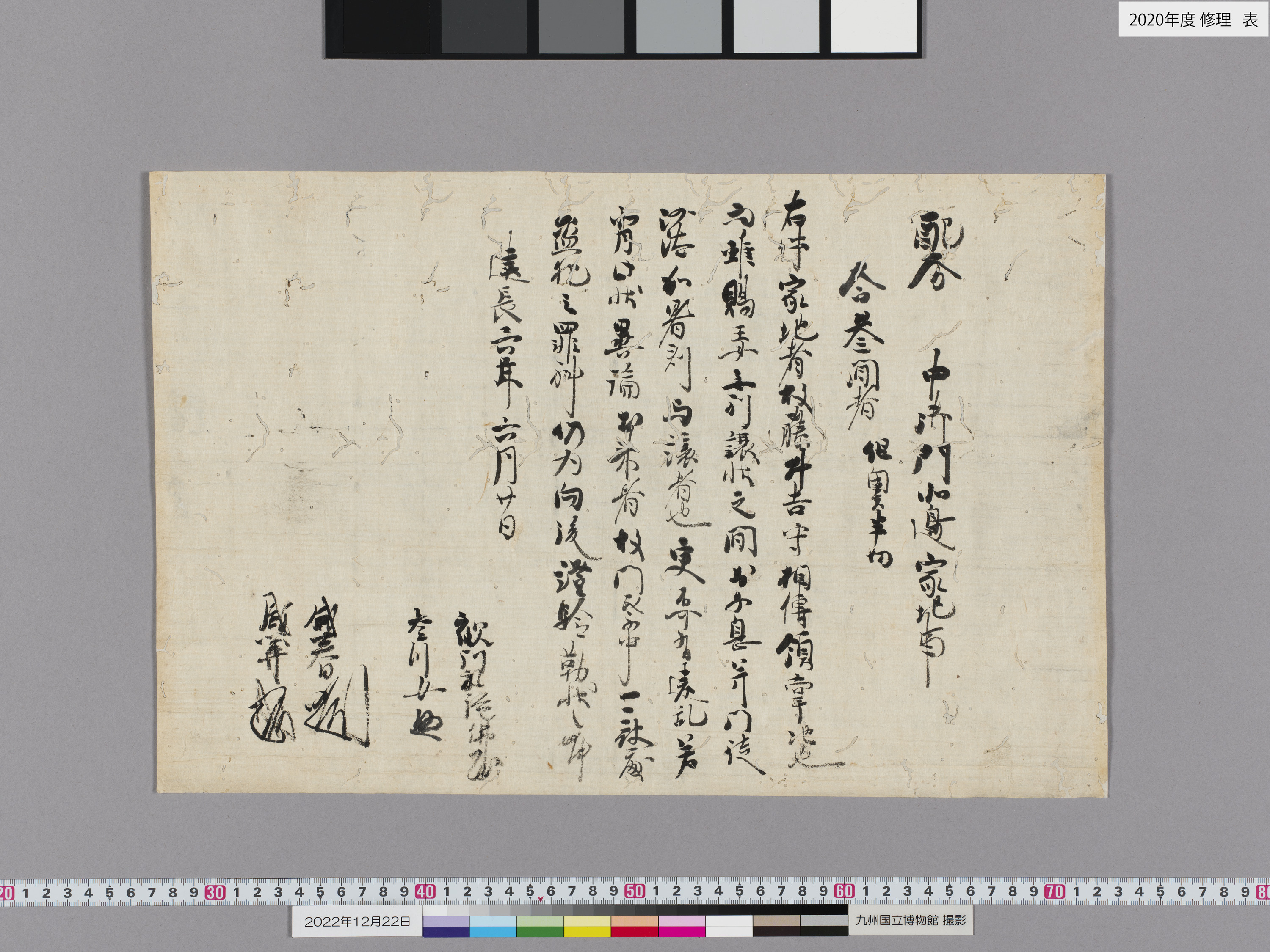 九州国立博物館 | 収蔵品データベース | 観阿弥陀仏等家地配分状