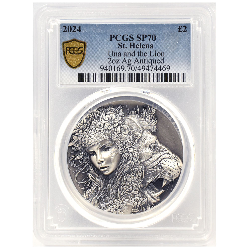 セントヘレナ 2024 チャールズ3世 2ポンド 2オンス 銀貨 PCGS SP70