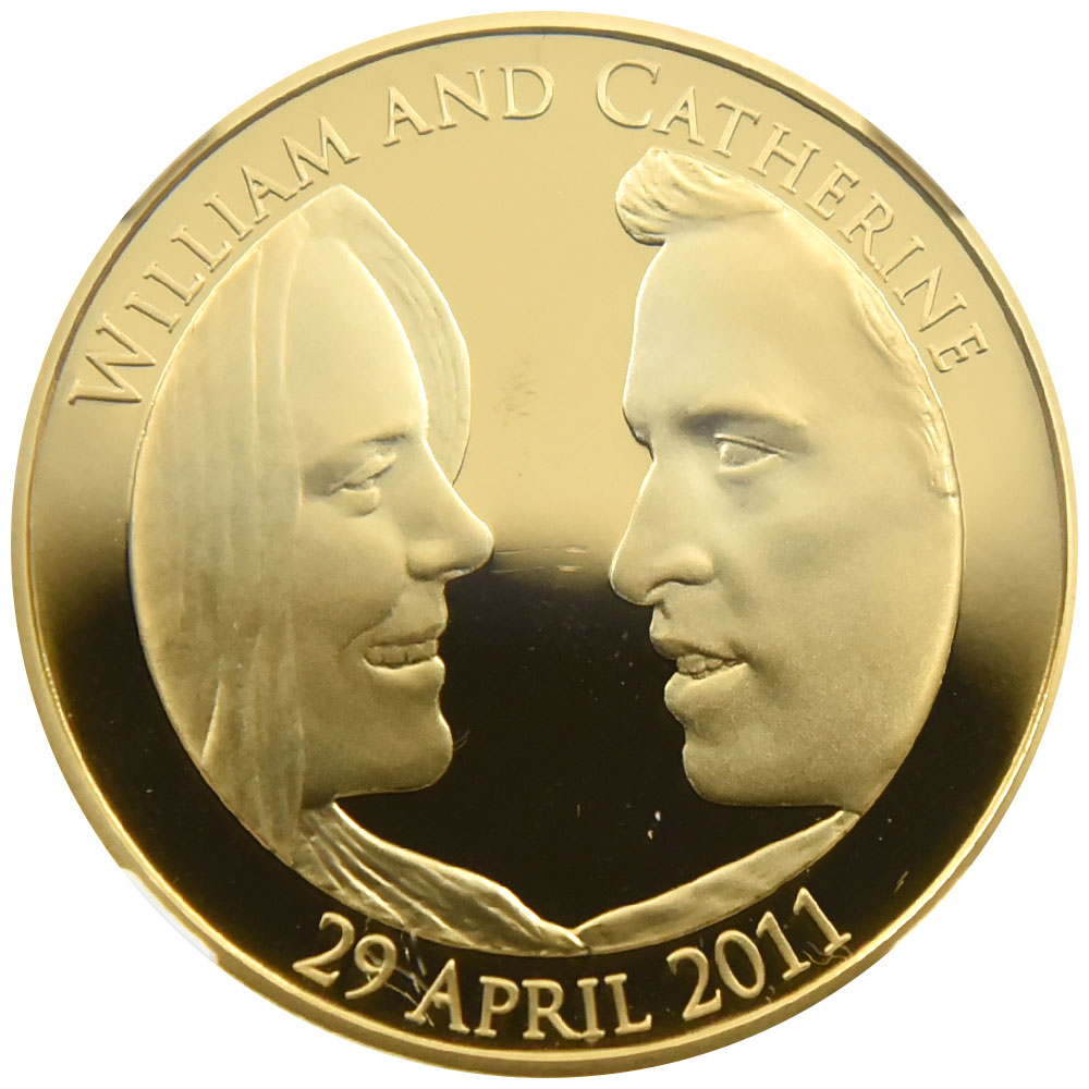 イギリス 2011 エリザベス2世 5ポンド2オンス 金メッキ NGC PF 69