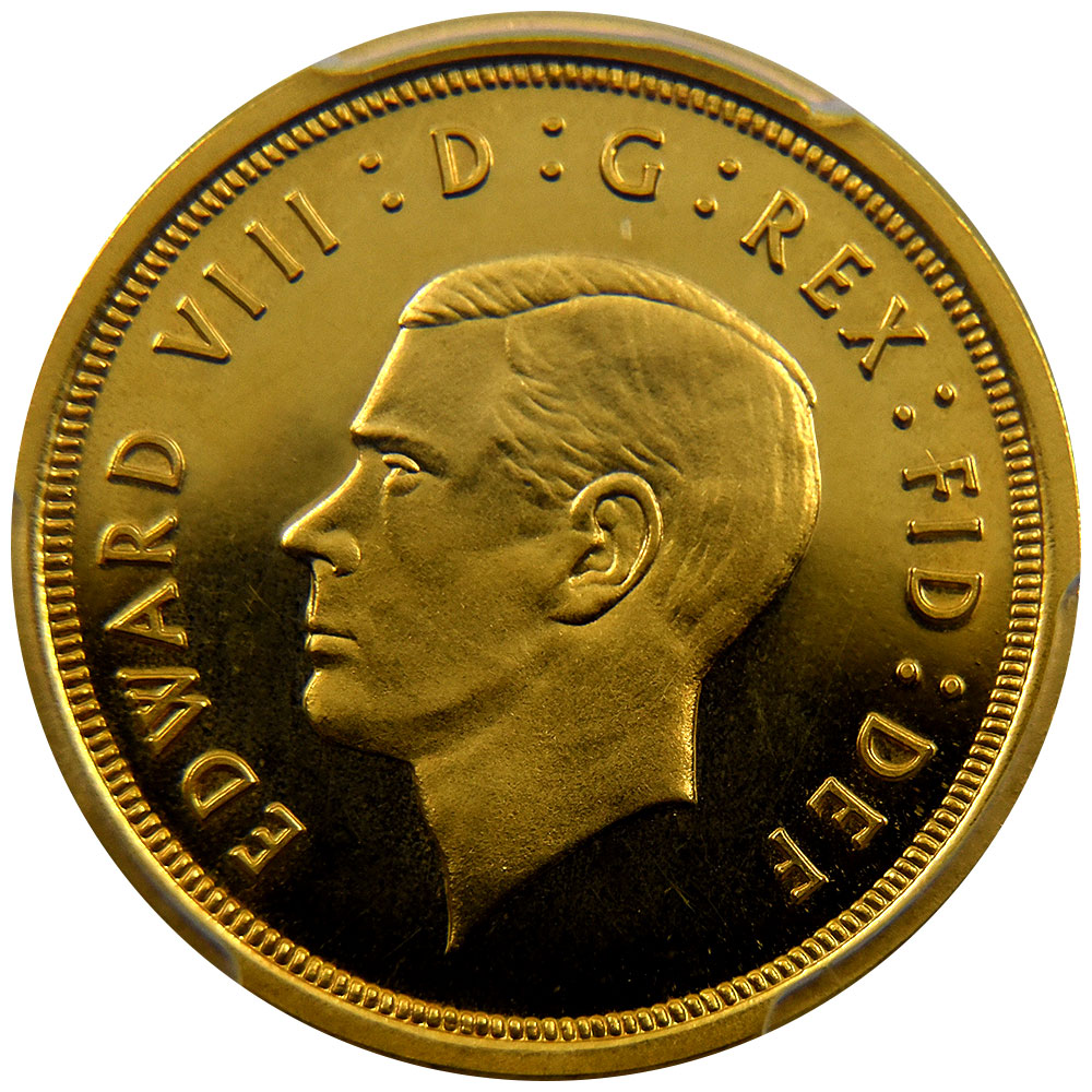 イギリス ”1936” エドワ―ド8世 1ソブリン 金貨 PCGS PR65DCAM 聖