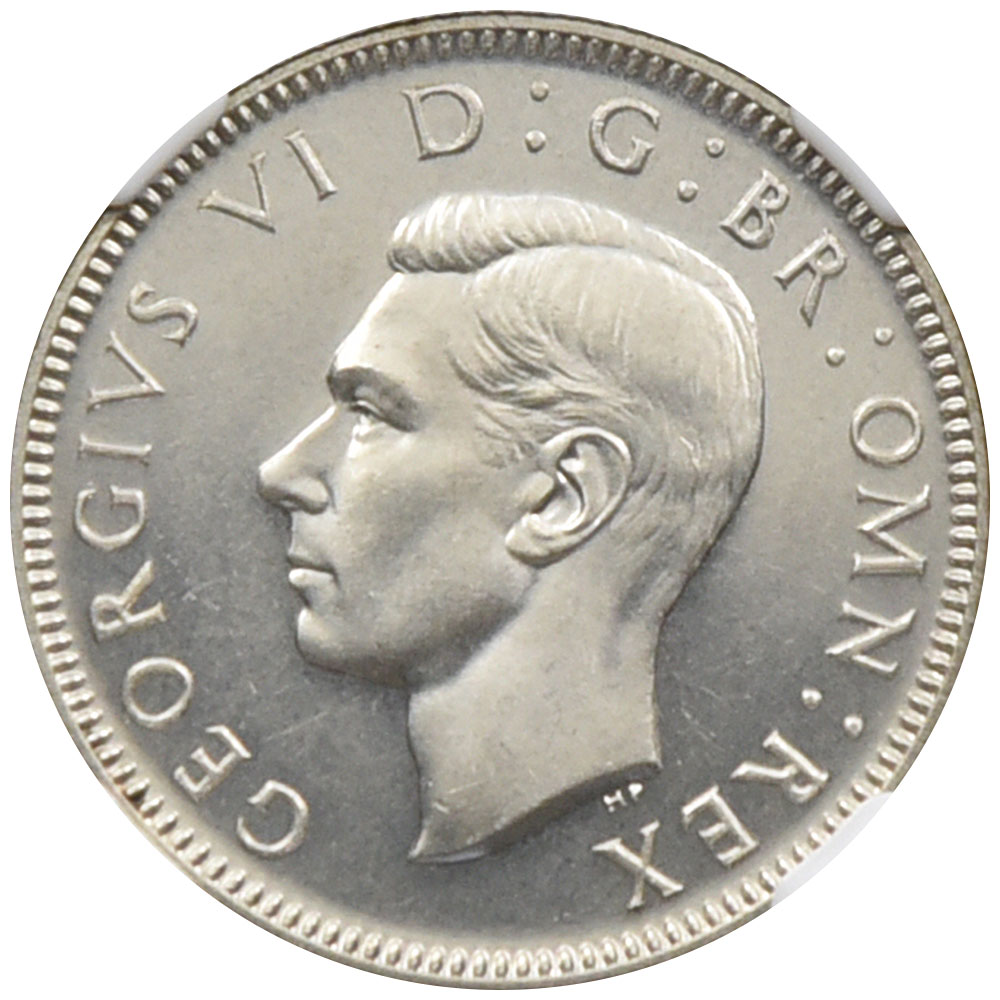 5枚セット】イギリス 1937 ジョージ6世 クラウン ハーフクラウン 2