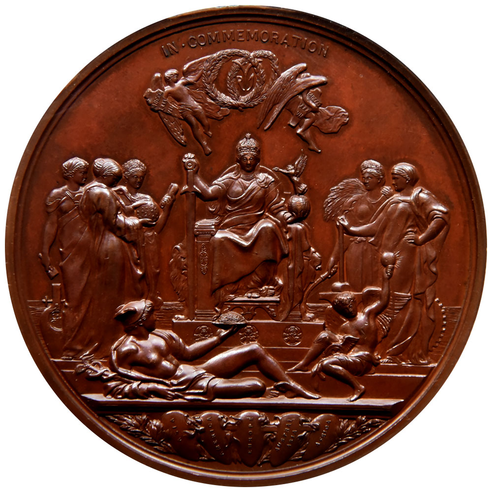 イギリス 1887 ヴィクトリア女王 銅メダル NGC MS 63 BN ゴールデン