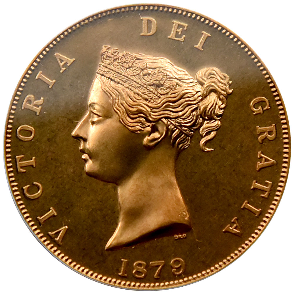 イギリス ”1879” ヴィクトリア女王 クラウン 青銅貨 PCGS PR67 37907737