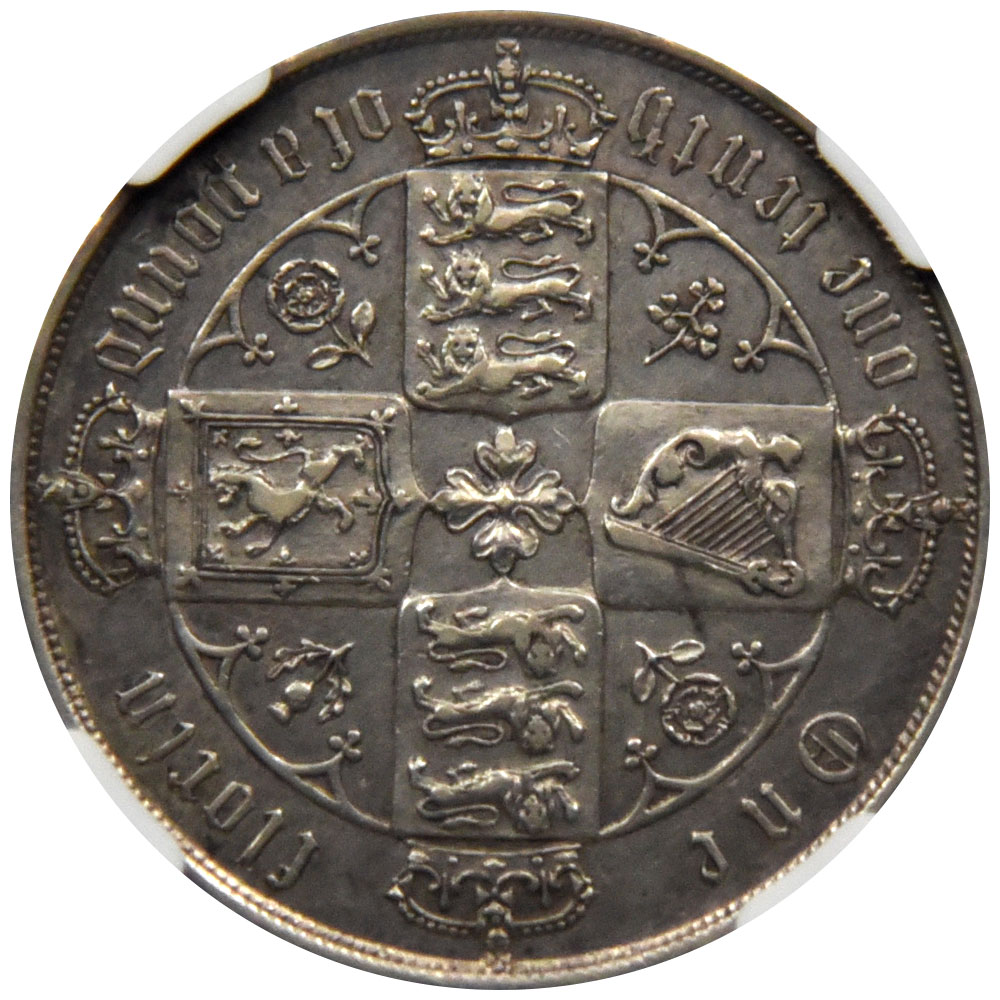 ヴィクトリア ゴシッククラウン 1872年 フローリン 銀貨 本物保証