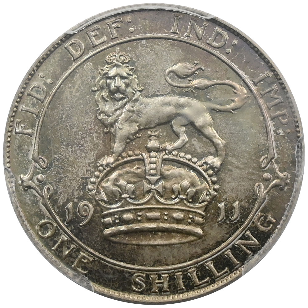イギリス 1911 ジョージ5世 1シリング 銀貨 PCGS PR66+ 84494093