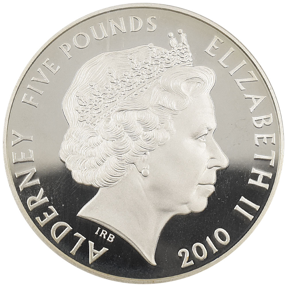 オルダニー 2010 エリザベス2世 5ポンド 銀貨 PCGS PR69DCAM
