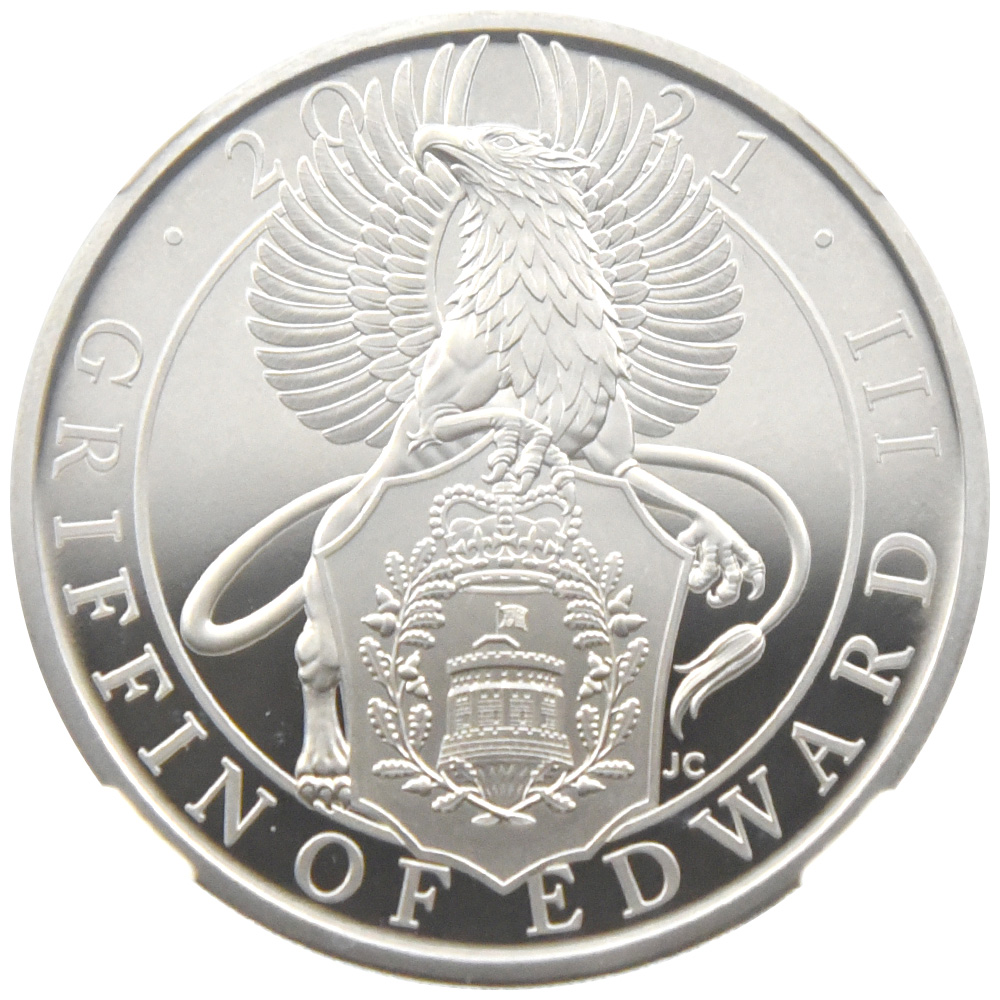 イギリス 2021 エリザベス2世 2ポンド 銀貨 NGC PF 70 ULTRA CAMEO