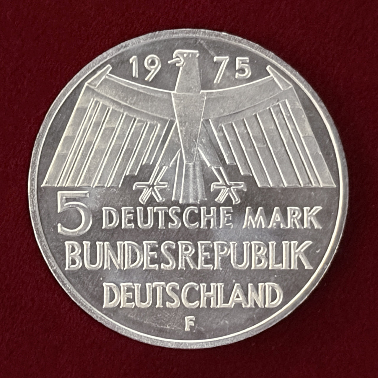 西ドイツ】ヨーロッパ歴史建造物保護年 5マルク 銀貨 1975［B-0000613