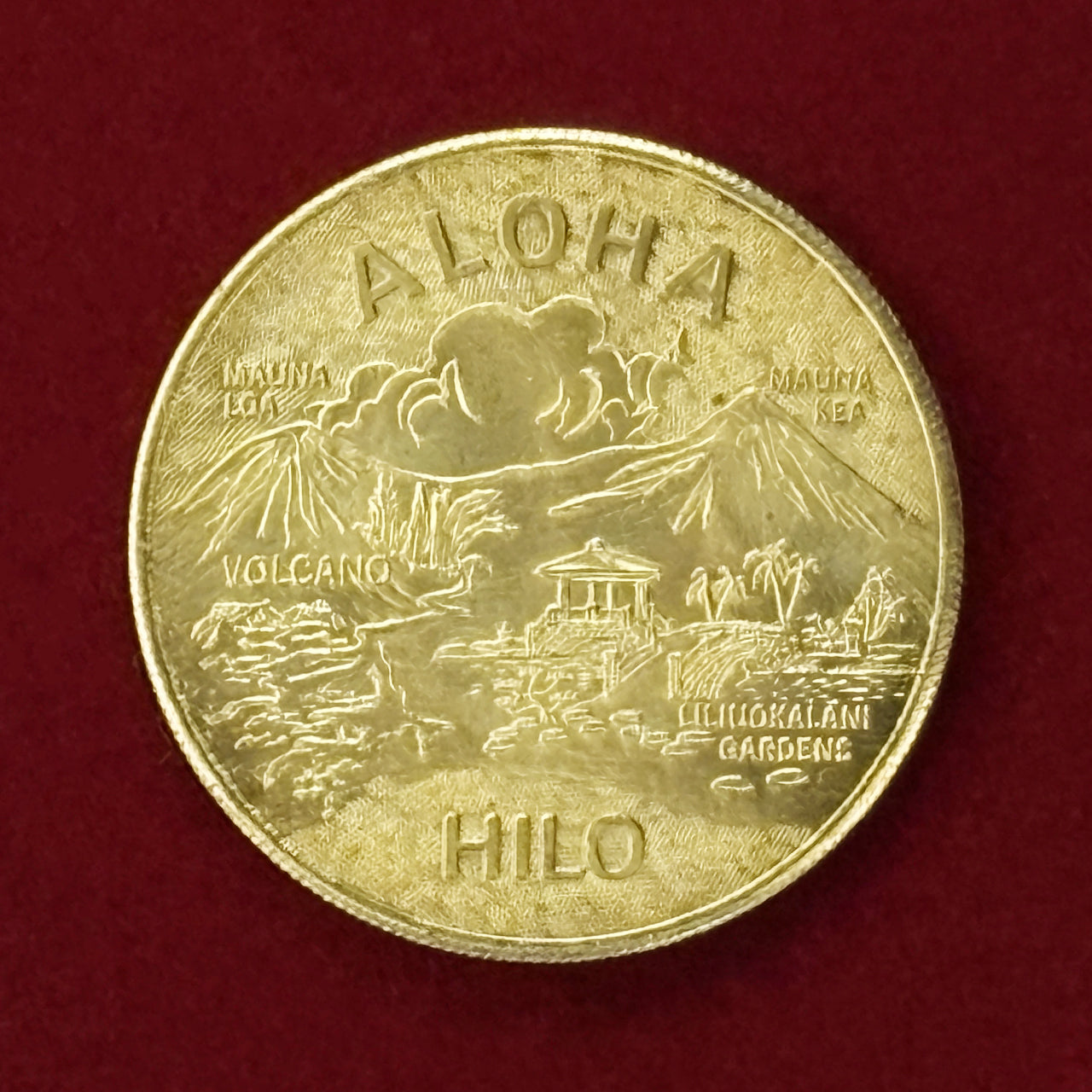 アメリカ・ハワイ】1 HILO DALLAR 黄銅貨 リリウオカラニ 1973-1975［C