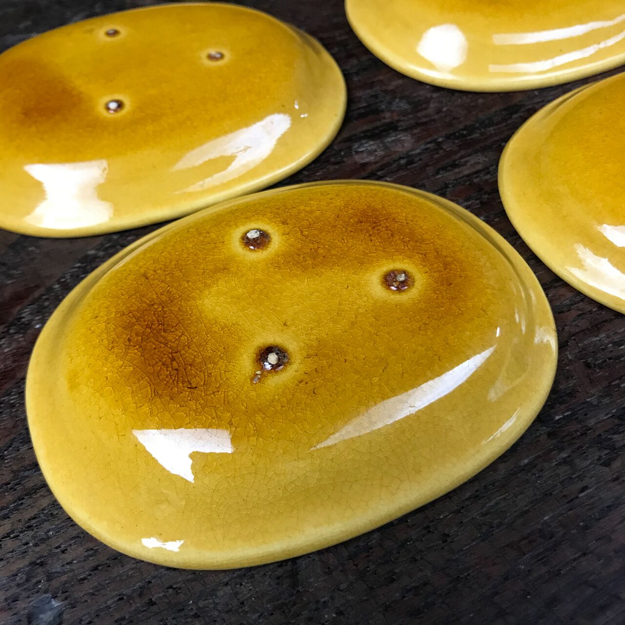 珉平焼｜5枚セット 龍文 小判型 小皿 オーバル 淡路 珉平焼｜5枚