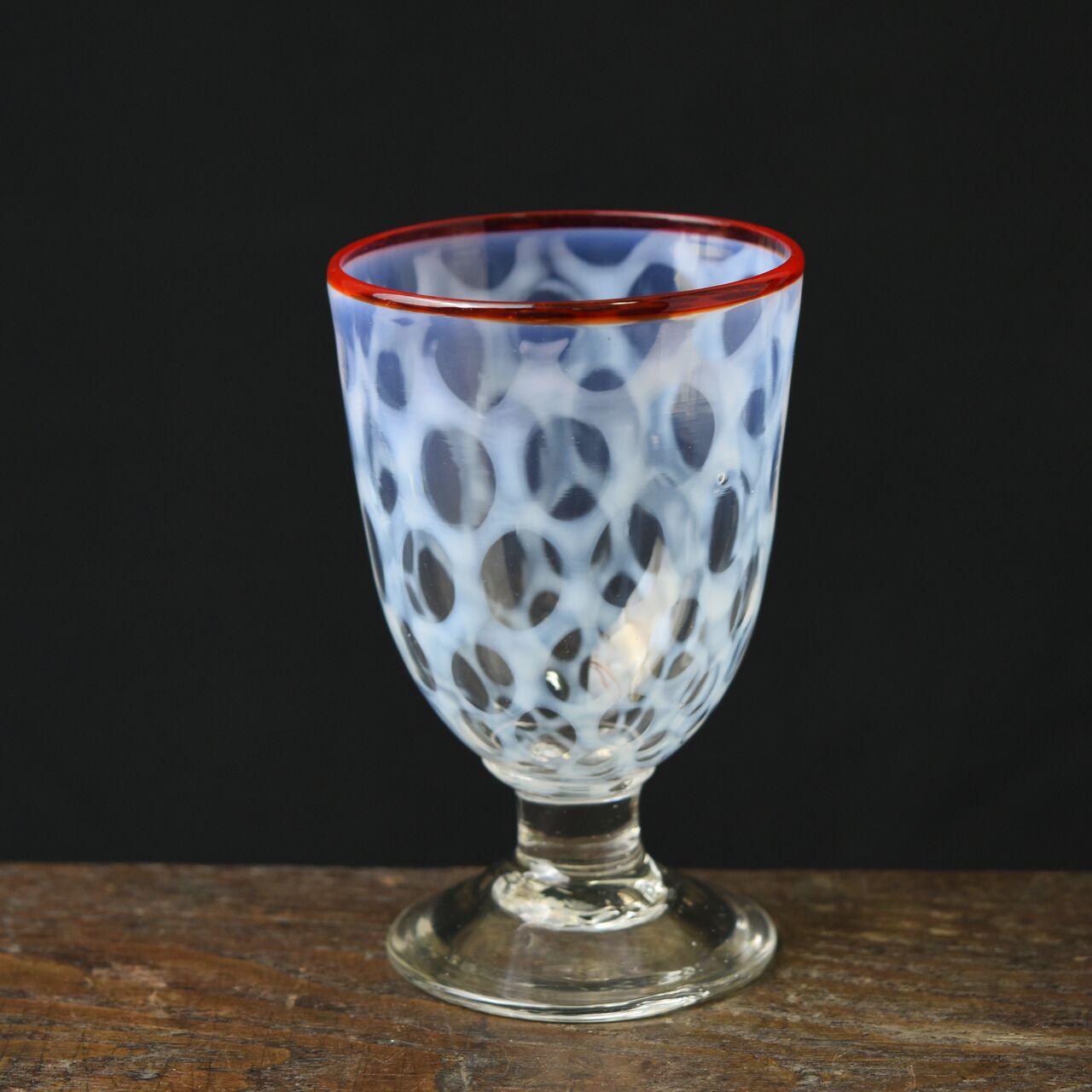 Y2679-2 大正ガラス 深鉢型マーブル渦文 氷コップ 和硝子 ＃6 Y2679-