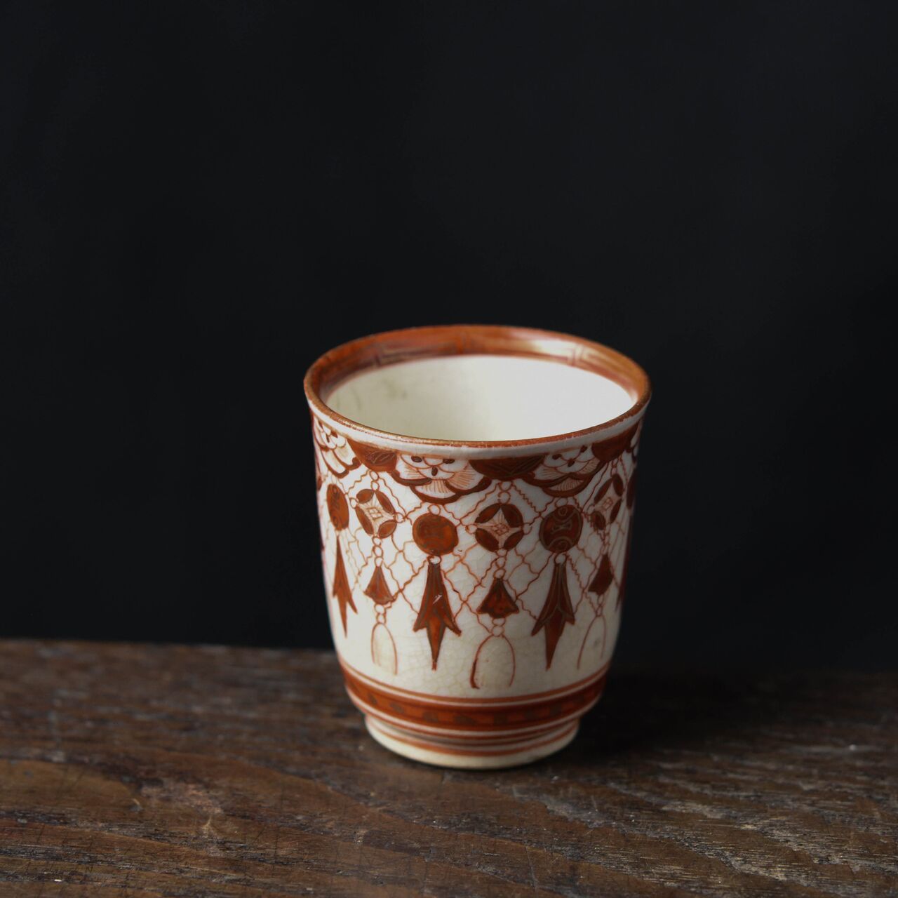 九谷焼 古九谷 八郎手赤絵金彩 人物文 蓋物 菓子鉢 M R6811 九谷焼 古