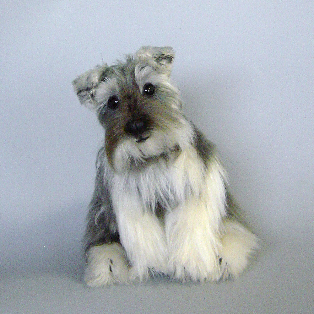 110807nana ミニチュアシュナウザー ぬいぐるみ 犬 猫 リアル ペット