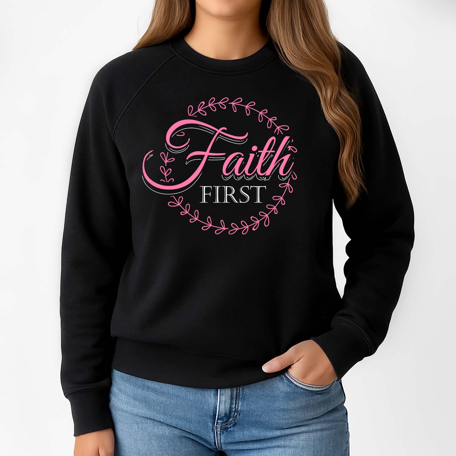 Christian Sweaters | Faith First Premium Fleece Sweatshirt