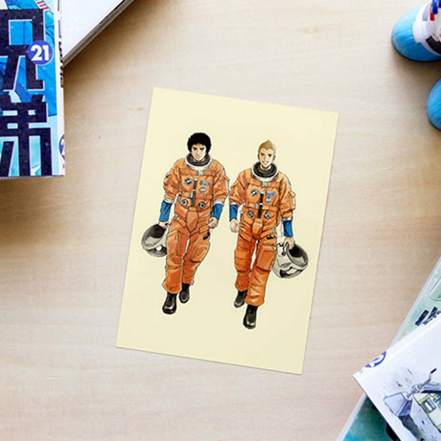 宇宙兄弟 ポストカード 月に並ぶムッタとヒビトver. | コルクショップ