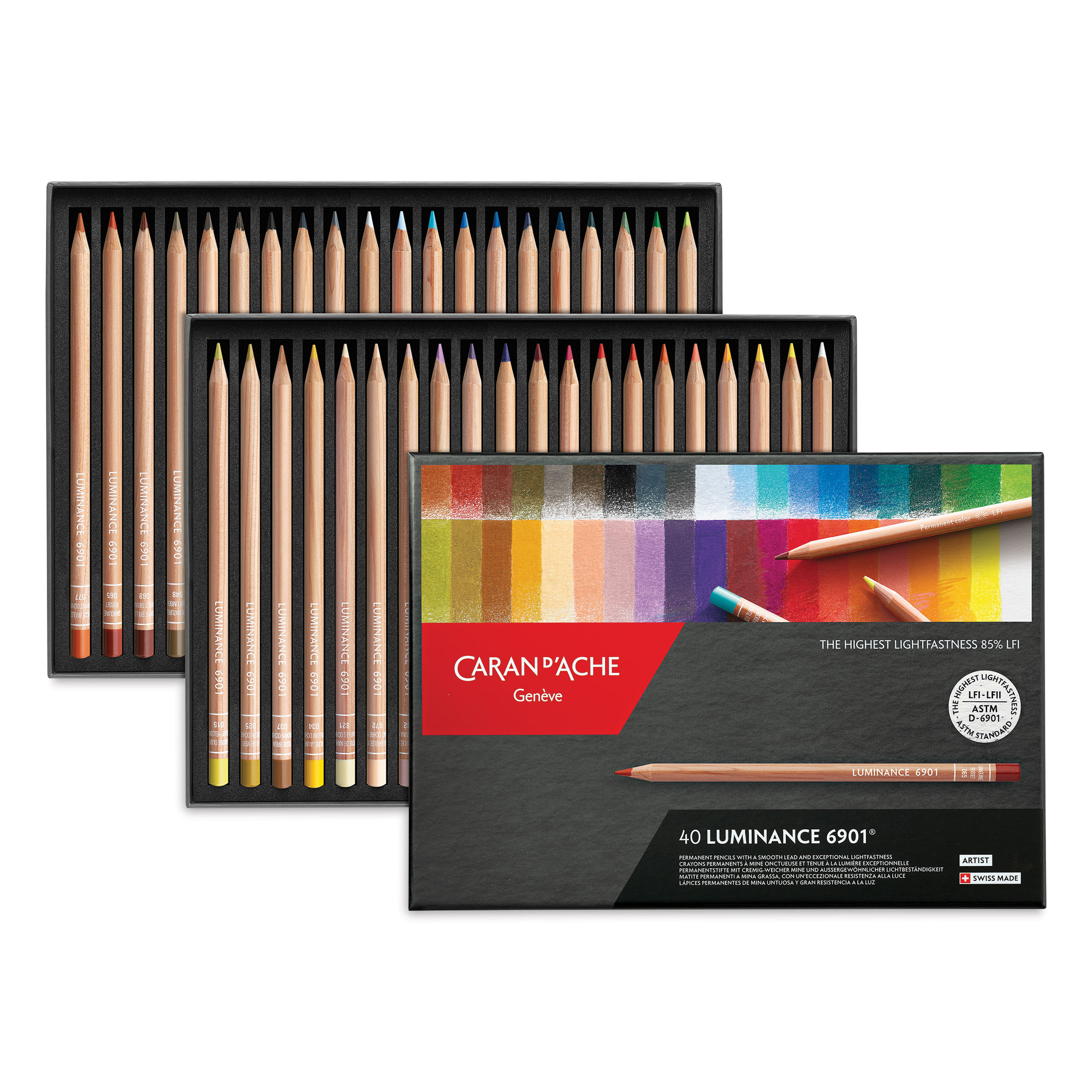 Caran d'Ache Luminance Colored Pencils - Assorted Colors, Set of