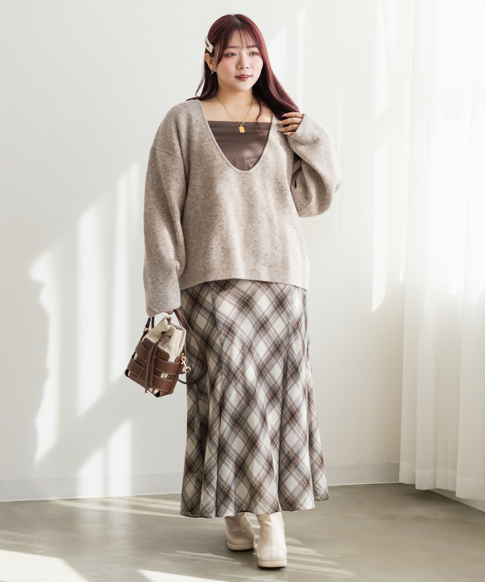 CLETTEオリジナルチューリップ柄キャミワンピース | 大きいサイズ