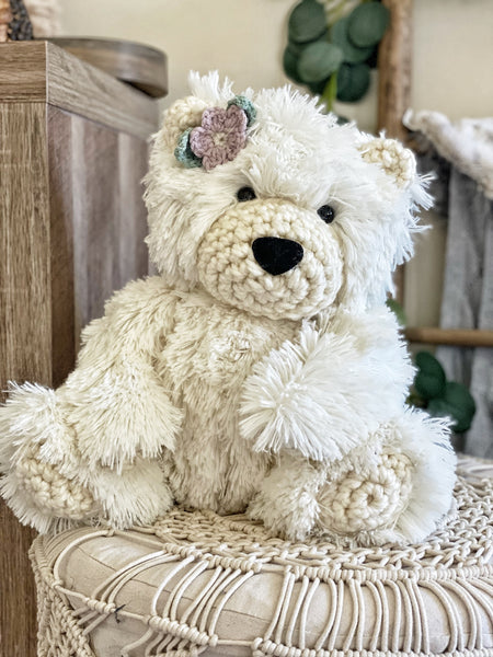 Plush Polar Bear Stuffed Animal | Ivory White Minky – ClaraLoo