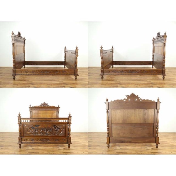 1920年頃 オーク材 フランス アンティーク・ベッドフレーム