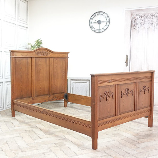 1920年頃 オーク材 フランス アンティーク・ベッドフレーム