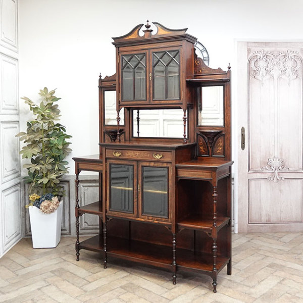 1900年頃 ローズウッド材 イギリス アンティーク・キャビネット