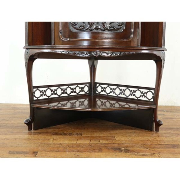 1890年頃 マホガニー材 イギリス アンティーク・コーナーキャビネット