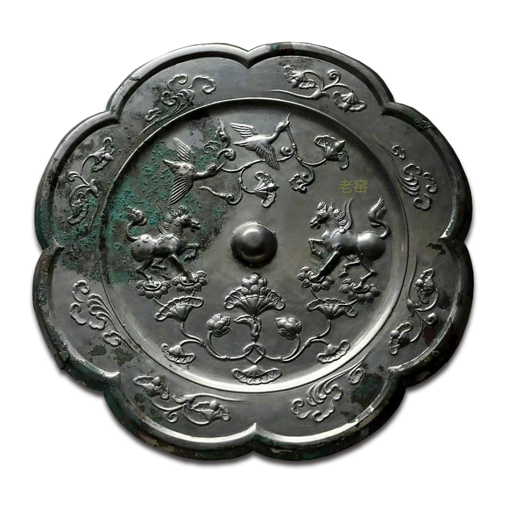 中国美術 銅鏡 獣紋 φ17.5cm 古鏡(K-HA467)