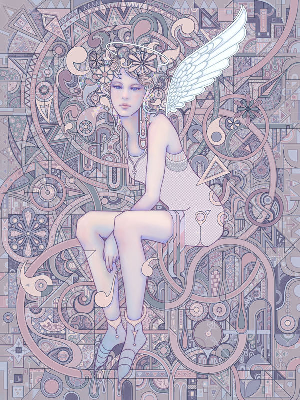 ☆木村智博「可憐」アクリルガッシュ 色鉛筆 鉛筆 額付き ☆木村智博