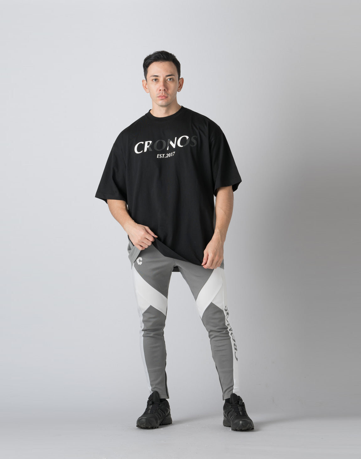 CRONOS FRONT BACK CONTRAST T-SHIRT【BLACK】