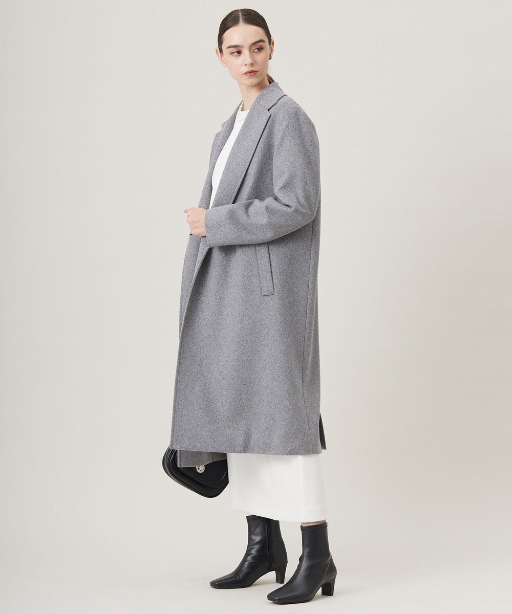 GALERIE VIE ウールカシミヤ ライトメルトン チェスターコート グレー