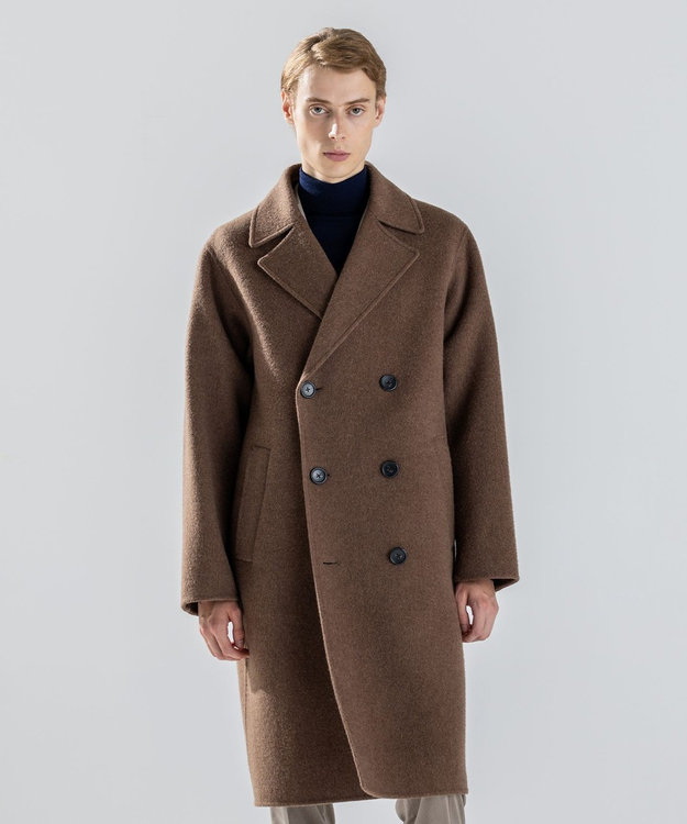 LEON掲載】【新素材】ウールキャメルリバー ダブルブレストチェスター