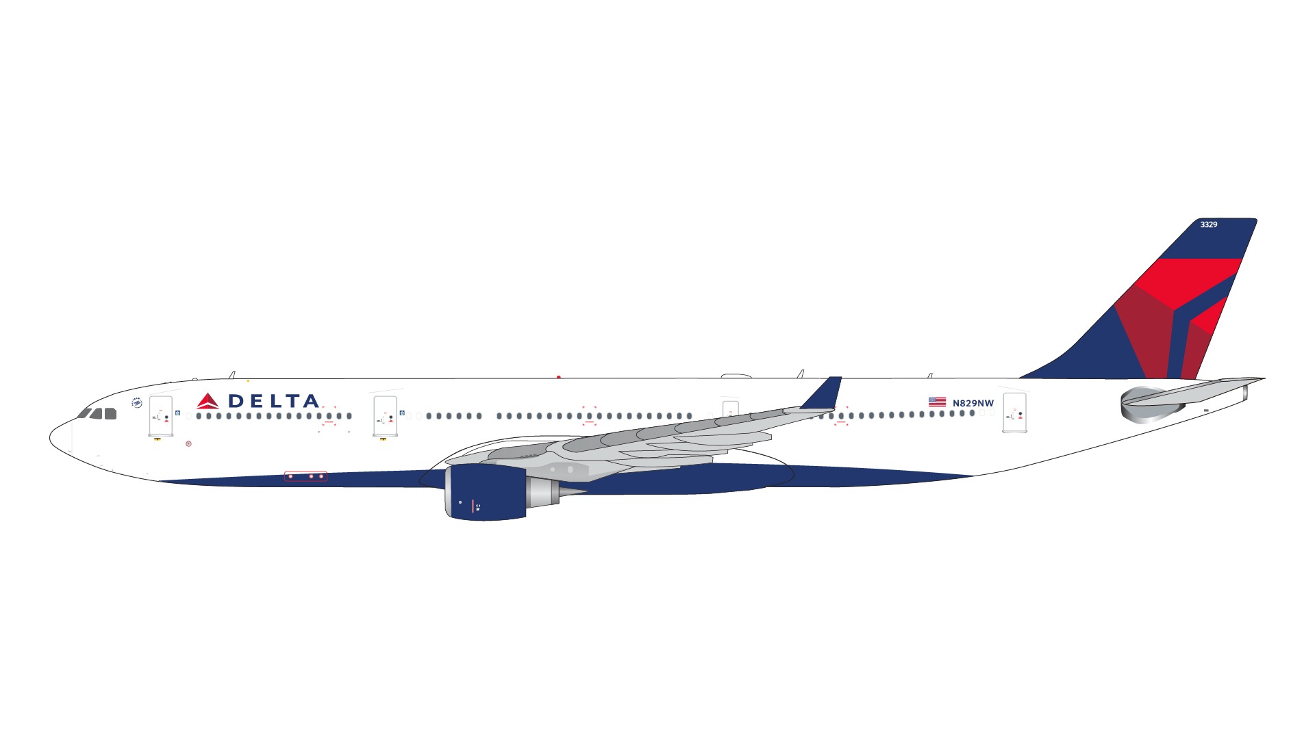 航空機・ヘリコプター Gemini Airbus A330-300 Delta Airlines 航空機