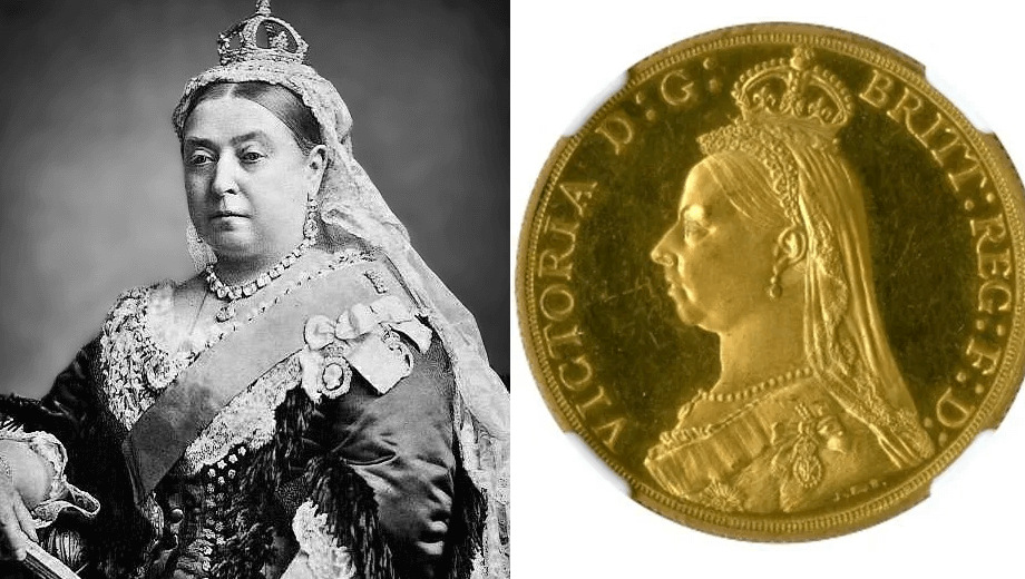 イ*レ様 1890年 英国ジュベリーヘッドヴィクトリア女王ダブル