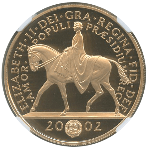 イギリス エリザベス2世(1952-2022) 5ポンド金貨 2002 エリザベス女王