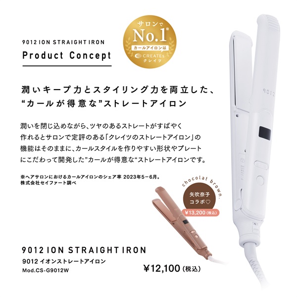 9012 イオンストレートアイロン (ホワイト)【クーポン&ノベルティ2/3