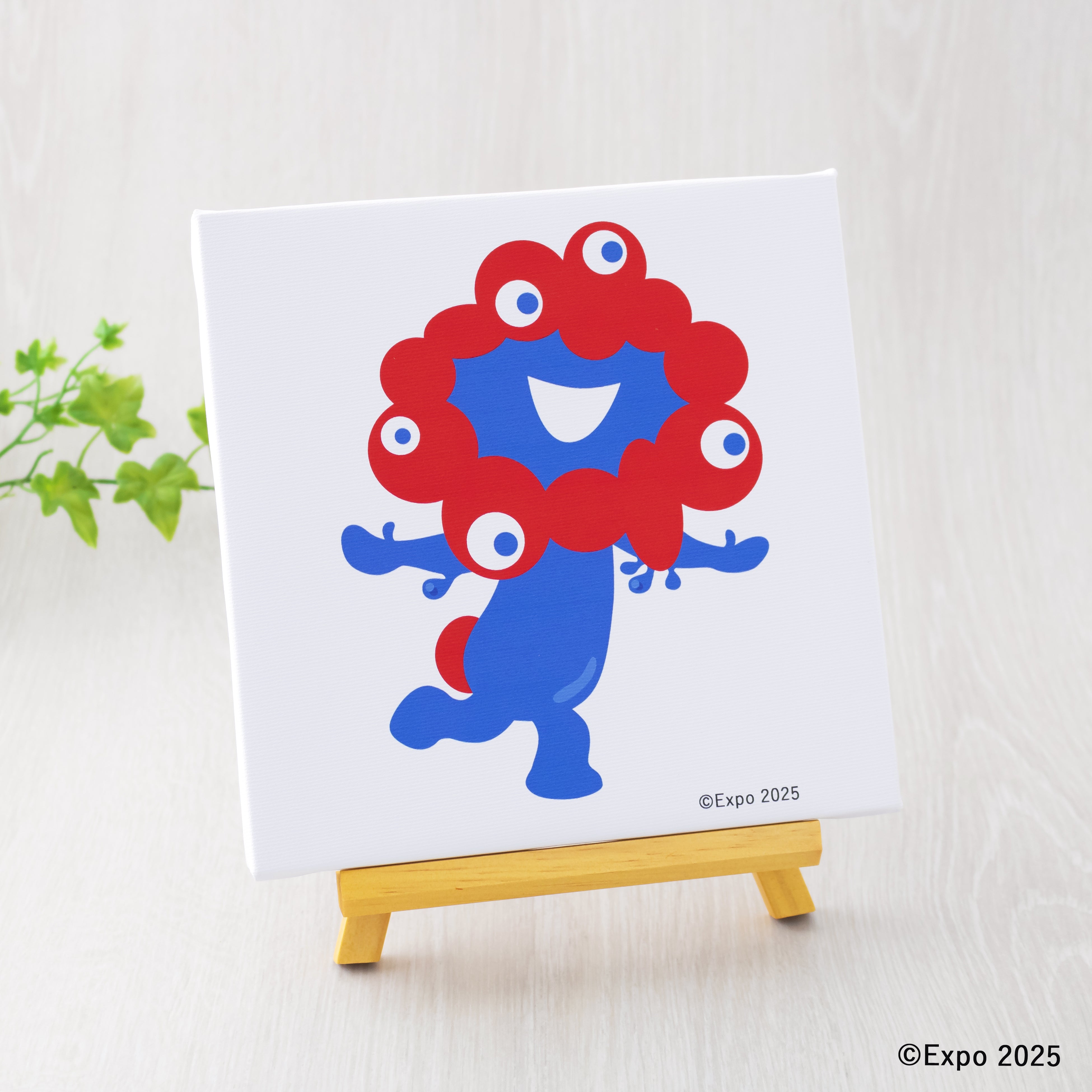 完売品 ミャクミャク キャンバスジクレー印刷 るんるん花柄 S0号 花博