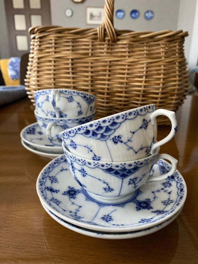 ビンテージ レア】ブルー デルフト ブロー ハッピーレディハンドル