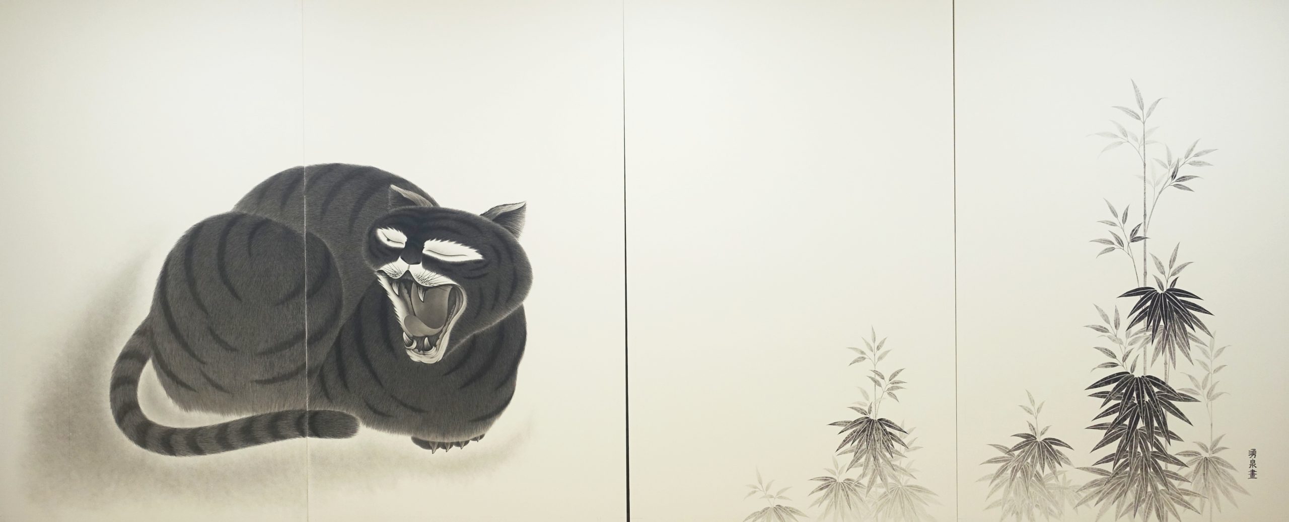 王可伟氏の中国画作品『王者』国画 水墨画 ライオンの図 中国の著名な