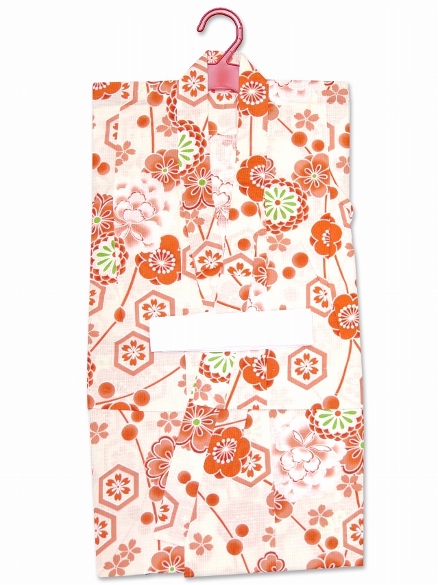 子供浴衣 女の子用 レトロ柄のこども浴衣 100cm 夏祭り お遊戯会 花火