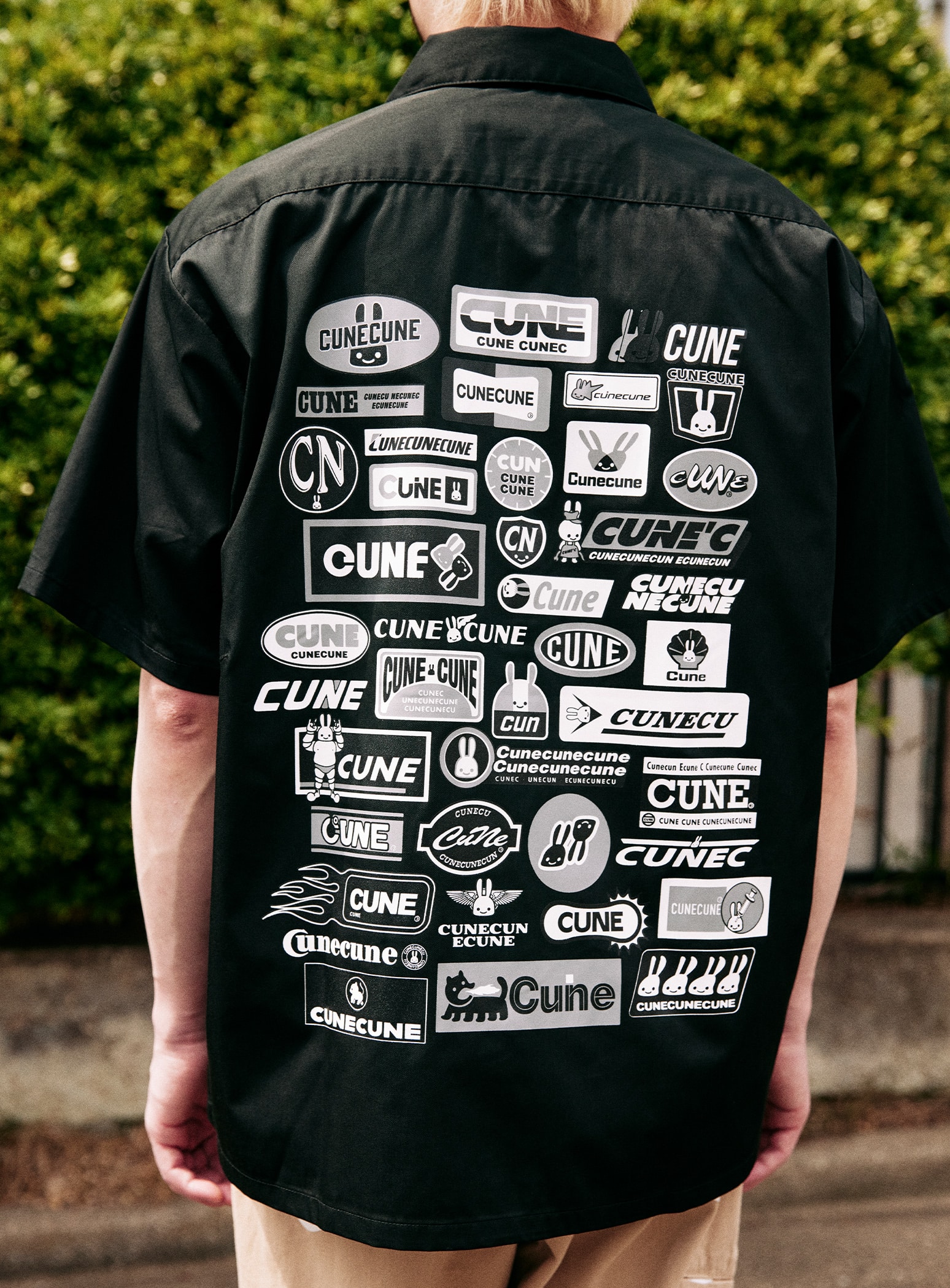 キューン CUNE 半袖Tシャツ サイズS 黒×白 メンズ 美品 トップス CUNE 半袖