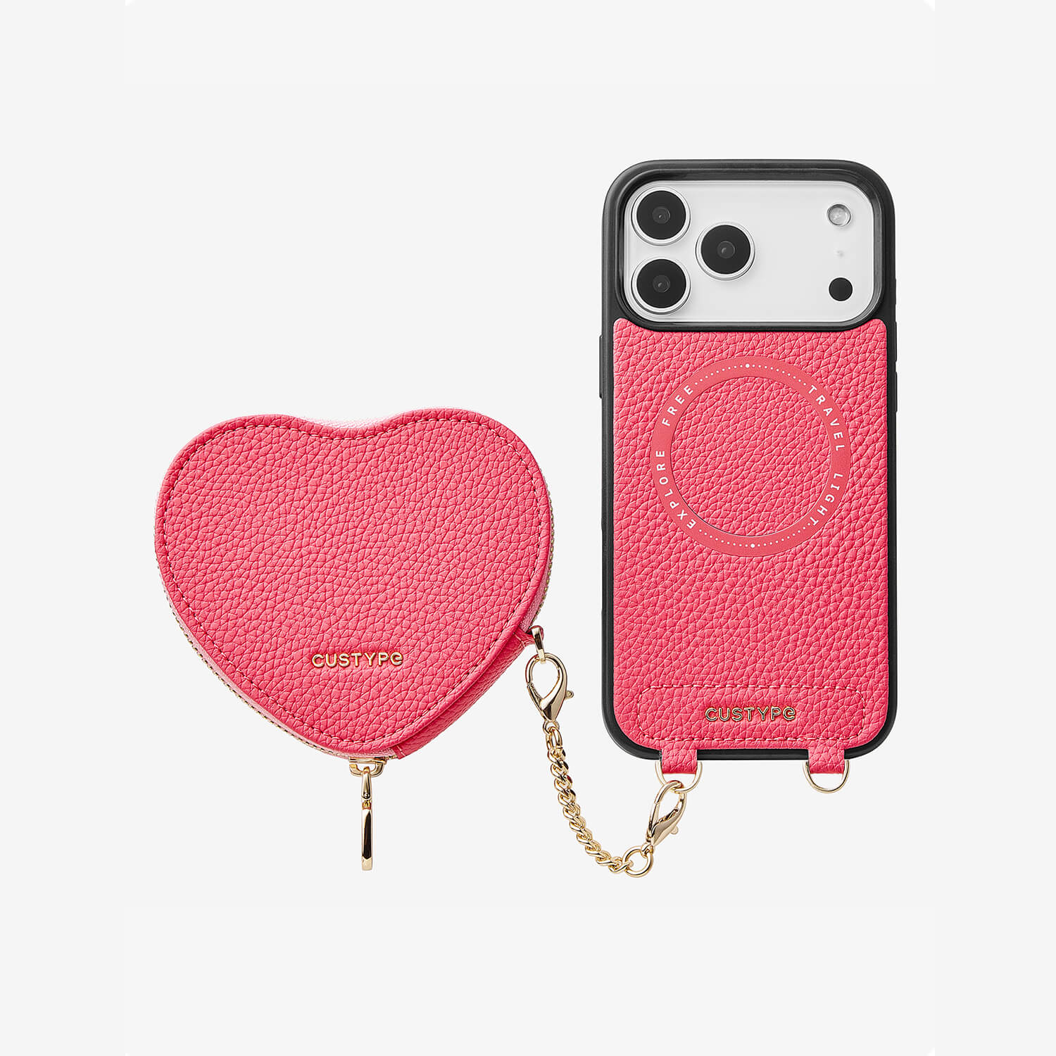 ハートデザインキット - 取り外し可能なポーチ付きワイヤレス充電