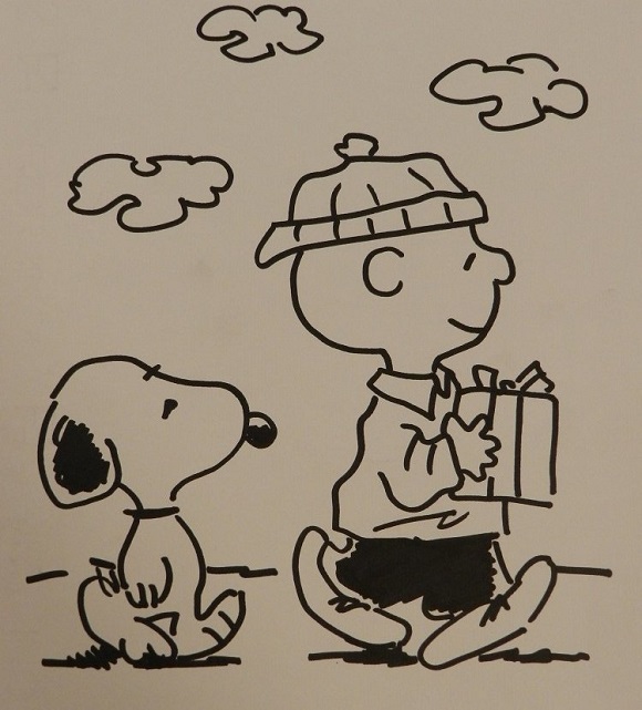 チャールズ・M・シュルツ 直筆ドローイング サイン 《スヌーピー