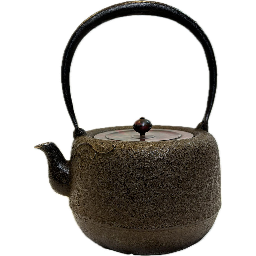 鉄瓶 南部鉄器 日本製 山形鋳物 長文堂 絶品 『雨龍（銀口・象嵌