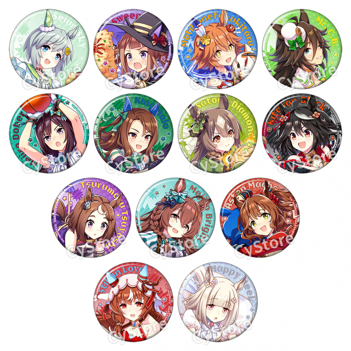 ウマ娘 シュヴァルグラン ファインモーション 缶バッジ キャラバッジ